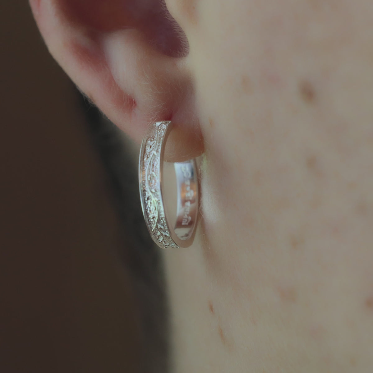 Embossed Vine Earring